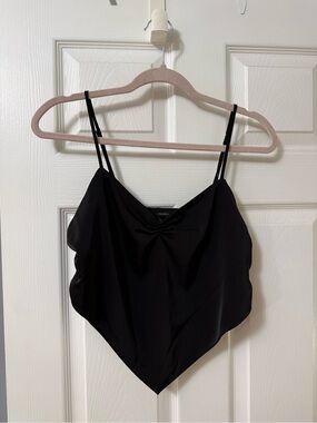 Forever 21 Black Satin Handkerchief Cami